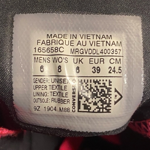 Converse x O.P.I CTAS High Hyper Pink/Black/V-I-Pink Passes Shoe Unisex W8/M6 - Picture 8 of 9